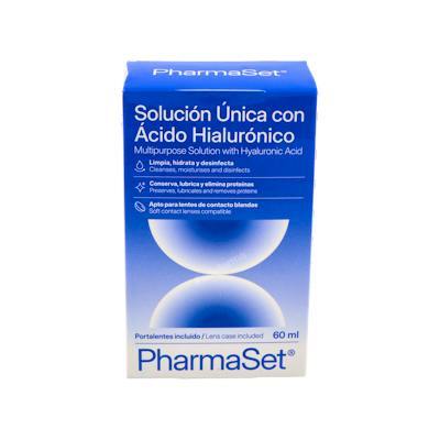 Pharmaset Solution unique à l'acide hyaluronique pour lentilles de contact souples 60 ml Pharmaset Solution unique à l'acide hyaluronique pour lentilles de contact souples 60 ml
