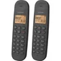 Logicom DECT ILOA 255T DUO Téléphone fixe sans fil avec répondeur, Noir, 5 combinés, autonomie 7h, sonnerie 5 niveaux