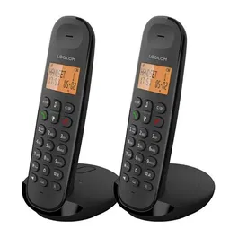 Logicom DECT ILOA 255T DUO Téléphone fixe sans fil avec répondeur, Noir, 5 combinés, autonomie 7h, sonnerie 5 niveaux