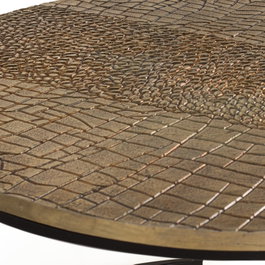 GINER Y COLOMER Ensemble de 2 tables gigognes en fer et aluminium noir et bronze