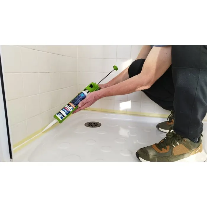 GEB - Mastic silicone sanitaire multi-supports 60 Chrono - Blanc - Séchage ultra-rapide 60 min - Anti-moisissures - Cartouche 280 ml (13 m de joint 5 mm)