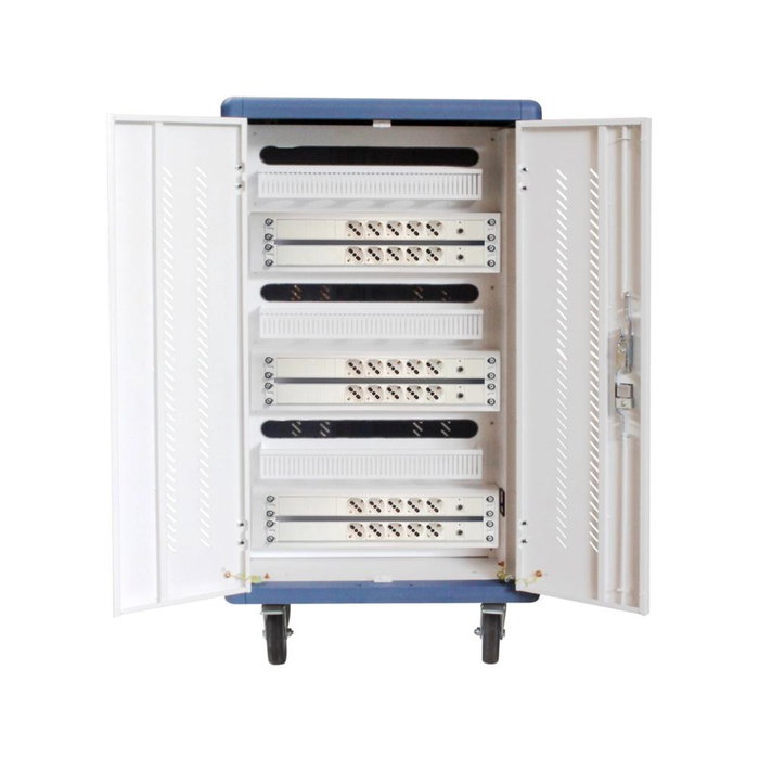 Phasak PHT 3530 Armario Rack de Sécurité avec Roues pour 30 Ordinateurs Portables, Tablettes et Smartphones Blanc/Bleu Phasak PHT 3530 Armario Rack de Sécurité avec Roues pour 30 Ordinateurs Portables, Tablettes et Smartphones Blanc/Bleu