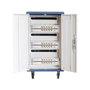 Phasak PHT 3530 Armario Rack de Sécurité avec Roues pour 30 Ordinateurs Portables, Tablettes et Smartphones Blanc/Bleu
