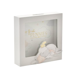 WIDDOP & CO Tirelire Dumbo Disney en bois avec illustration et slot à pièces - My first pennies