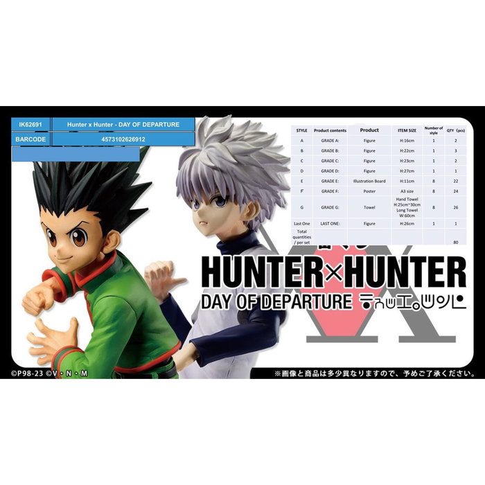 Ichiban Kuji Banpresto Hunter X Hunter Lot de 80 prix dont 6 figurines et 1 Last One Ichiban Kuji Banpresto Hunter X Hunter Lot de 80 prix dont 6 figurines et 1 Last One