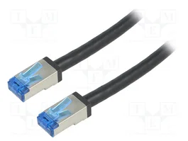 LOGILINK Cordon de raccordement patch S/FTP Cat 6a RJ45 0,5m noir