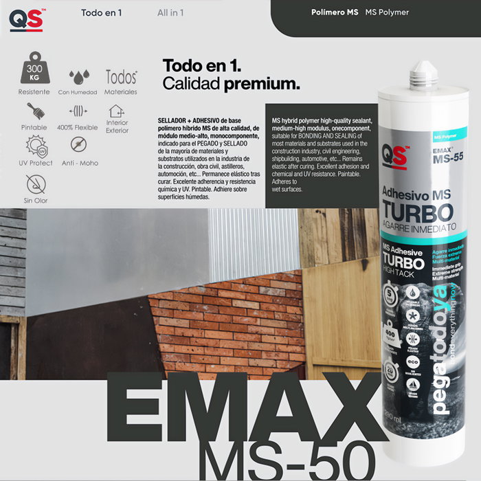 QS Emax Ms-55 Adhésif de Montage Turbo Blanc 290 ml QS Emax Ms-55 Adhésif de Montage Turbo Blanc 290 ml