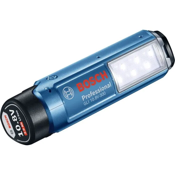 Bosch Professional Lampe torche GLI 12V-300 sans batterie, 6 LED, 300 lumens, jusqu'à 9h d'éclairage, 06014A1000