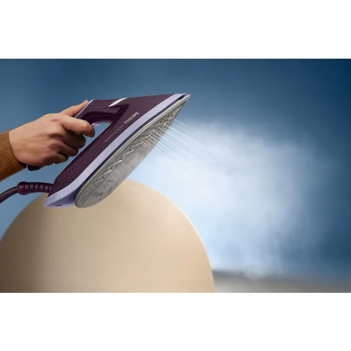 Philips PerfectCare 6000 Centrale Vapeur - PSG6023/30 - 2400W, Pression 6.5 bars, Réservoir 1.8L, Vapeur Continue 150g/min, Semelle SteamGlide Plus, OptimalTEMP, Violet