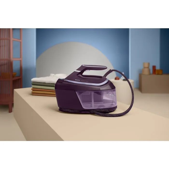 Philips PerfectCare 6000 Centrale Vapeur - PSG6023/30 - 2400W, Pression 6.5 bars, Réservoir 1.8L, Vapeur Continue 150g/min, Semelle SteamGlide Plus, OptimalTEMP, Violet