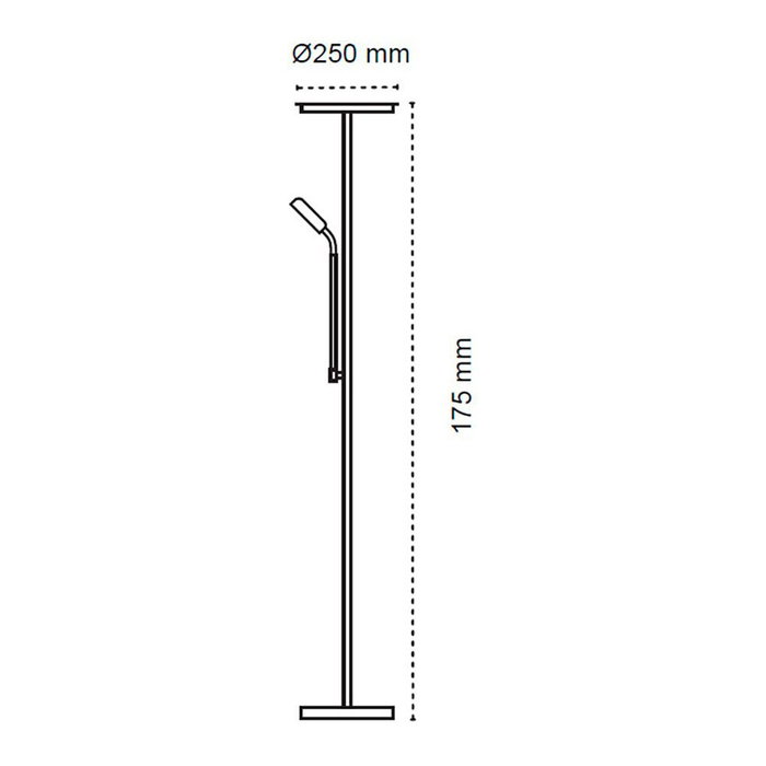 Cristalrecord Lampe de pied LED Dencel noire, 30+6 W, dimmable Cristalrecord Lampe de pied LED Dencel noire, 30+6 W, dimmable