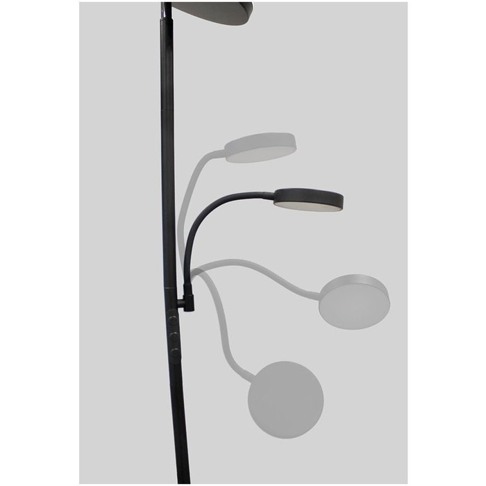 Cristalrecord Lampe de pied LED Dencel noire, 30+6 W, dimmable Cristalrecord Lampe de pied LED Dencel noire, 30+6 W, dimmable