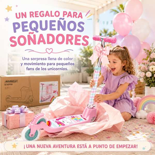 JugaToys Patinete pliable Unicorn 2 roues