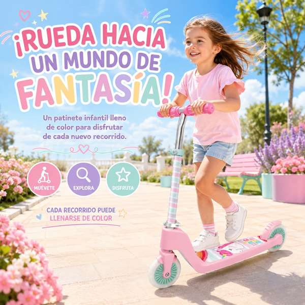 JugaToys Patinete pliable Unicorn 2 roues