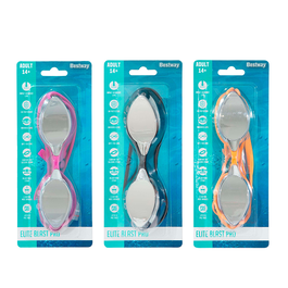 Bestway 21066 Gafa de Natation Adulte Silicone Miroir Antivapeur Couleur Assortie +14 Ans Piscine