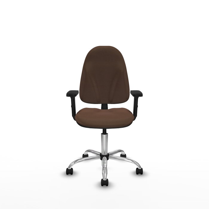 PIQUERAS Y CRESPO Chaise de bureau Algarra, tissu marron foncé, base chromée