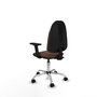 PIQUERAS Y CRESPO Chaise de bureau Algarra, tissu marron foncé, base chromée