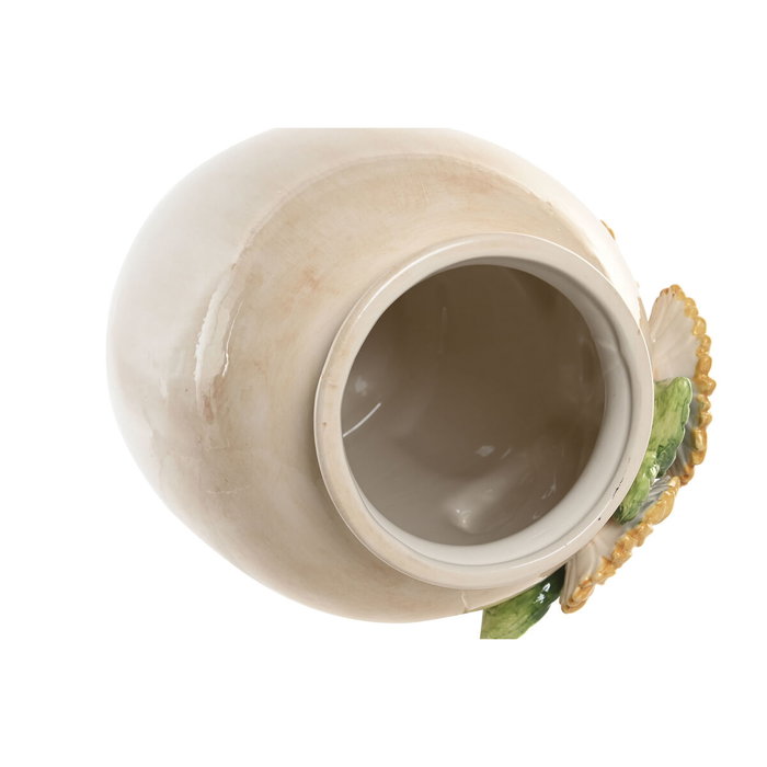 Home ESPRIT Vase Shabby Chic Jaune Beige Céramique 26 x 26 x 34 cm