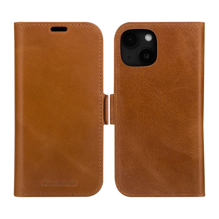 dbramante1928 Étui Portefeuille Lynge pour iPhone 15 Plus - Cuir Pleine Fleur avec Protection RFID et Charge Sans Fil, Détachable et Convertible, 2-en-1