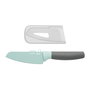 Leo 3950107 Couteau de cuisine pour légumes vert avec éplucheur, 11 cm, lame antiadhésive, manche ergonomique et gaine de protection