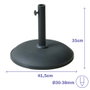 Marbueno Base Sombrilla Ronde en Ciment 41,5x35 cm 15 kg Noir Jardin Piscine Terrasse 10447