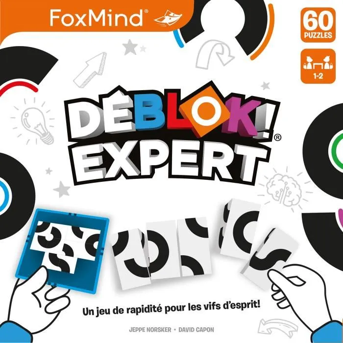 Asmodee Déblok Expert - Jeu de société en duo de motifs à blocs, 3 niveaux de difficulté, à partir de 8 ans - Version française