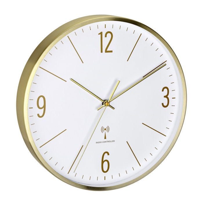 TFA Horloge murale analogique radio-pilotée avec cadre métallique 60.3534.53