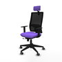 Piqueras y Crespo Chaise de Bureau Horna Lilas et Noir