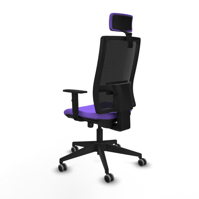 Piqueras y Crespo Chaise de Bureau Horna Lilas et Noir