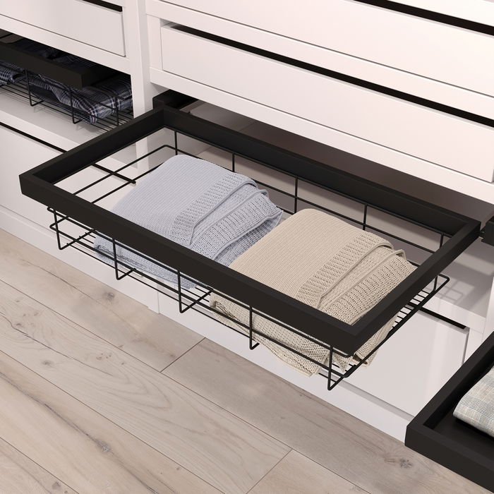 Emuca Kit de panier et cadre coulissant à fermeture souple pour armoire, réglable, module 800mm, Noir texturé