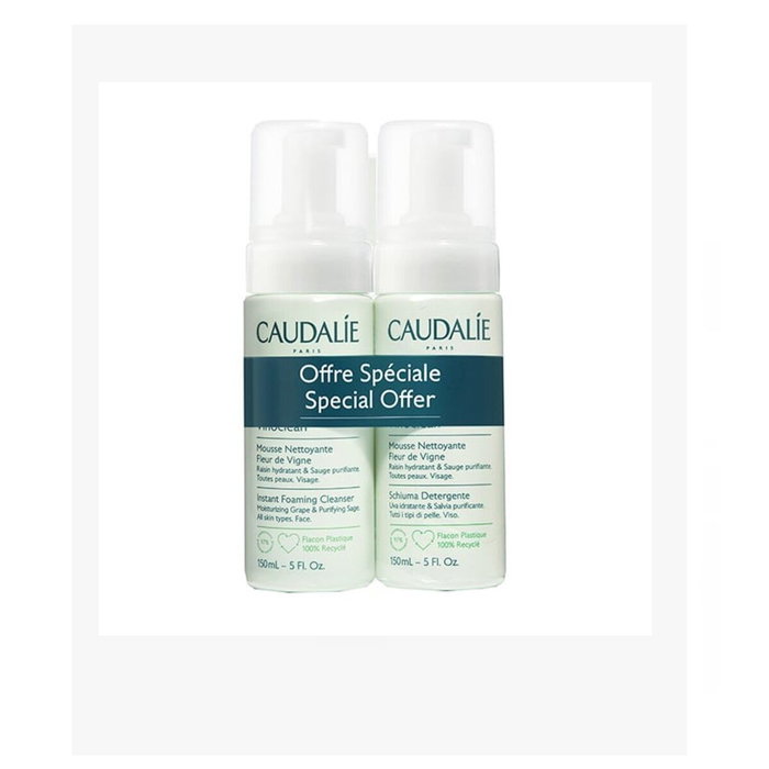 Caudalie VINOCLEAN Mousse Nettoyante Pack 2 x 150 ml