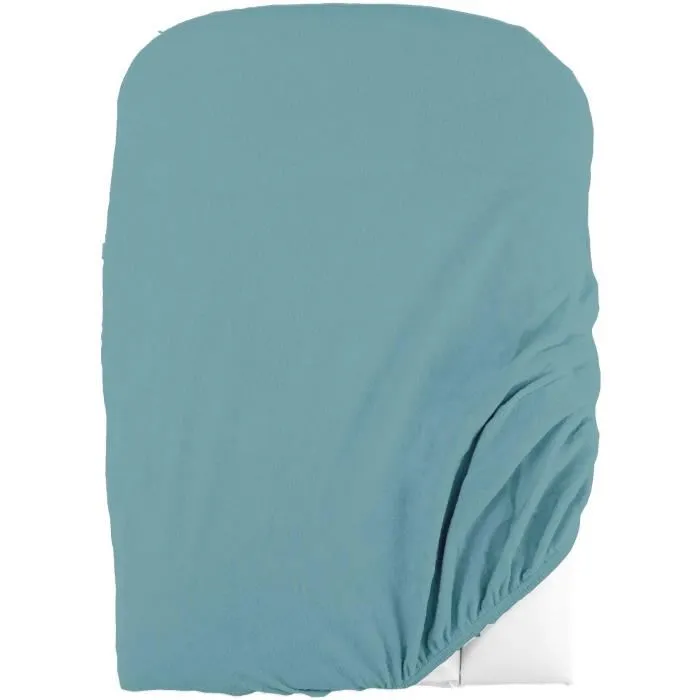 Domiva Lot de 2 Housses de Matelas à Langer en Éponge Polycoton - Certifié Oeko-Tex - Blanc et Nile - 50 x 75 cm