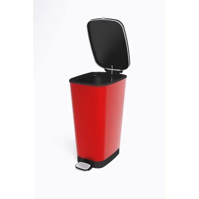 KIS Poubelle à Pédale Chic Bin Style 42,5 L Rouge - Polypropylène - Bague de Maintien, Joint Anti-Odeur, Pédale Rétractable, Tringlerie Métal KIS Poubelle à Pédale Chic Bin Style 42,5 L Rouge - Polypropylène - Bague de Maintien, Joint Anti-Odeur, Pédale Rétractable, Tringlerie Métal