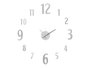 Giftdecor Horloge Autocollante 60 cm Chiffres Satiné Argent Plastique EVA/PET/PP (Set de 12)