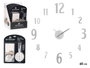 Giftdecor Horloge Autocollante 60 cm Chiffres Satiné Argent Plastique EVA/PET/PP (Set de 12)