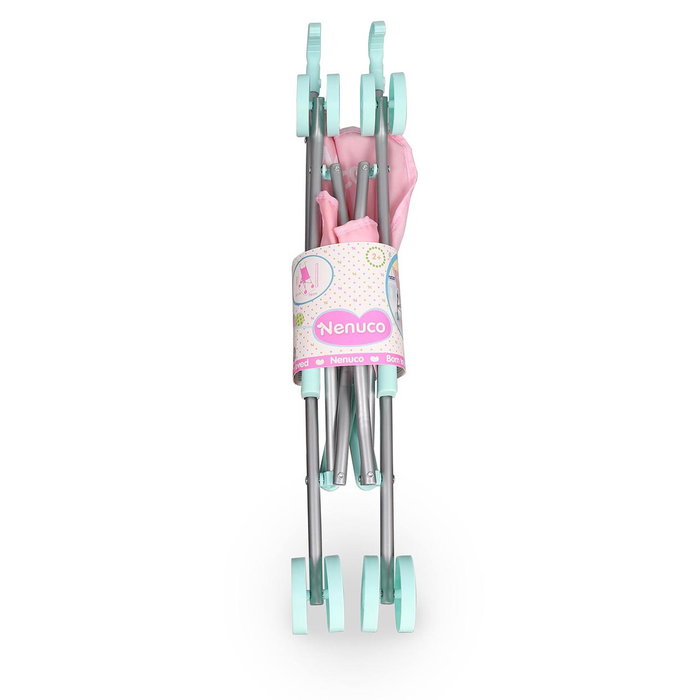 NENUCO Sillita de Metal Dépliable pour Poupée avec Harnais Ajustable - Sillita de Paseo en Couleurs Pastel - Modèle NFN31000