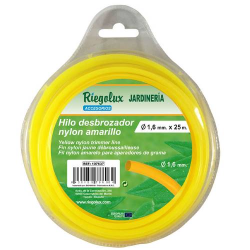Riegolux Fil de Nylon RGX HILO 1,6mm x 25m Jaune Riegolux Fil de Nylon RGX HILO 1,6mm x 25m Jaune