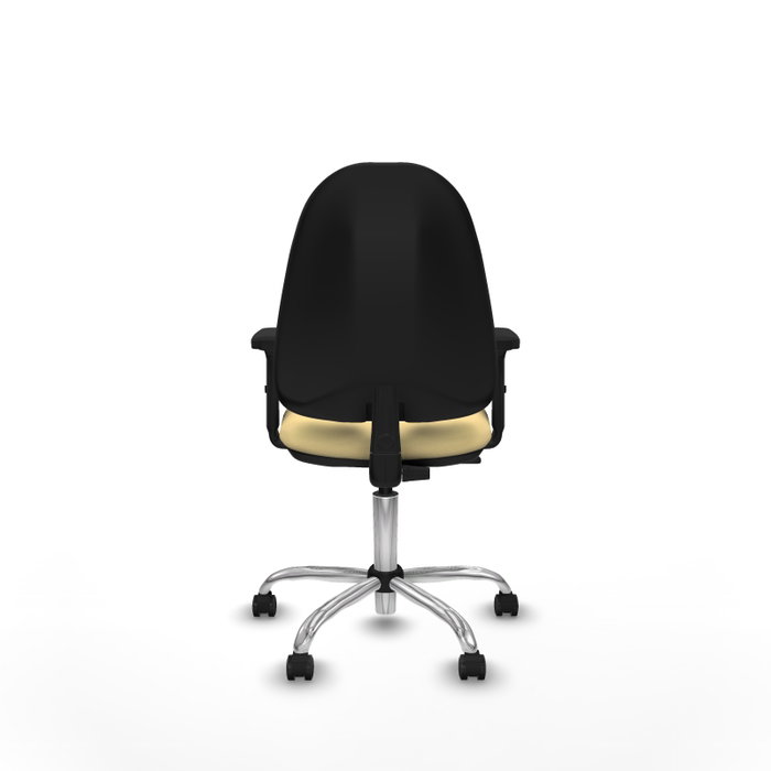 PIQUERAS Y CRESPO Chaise de bureau Algarra, similicuir crème, accoudoirs 2D