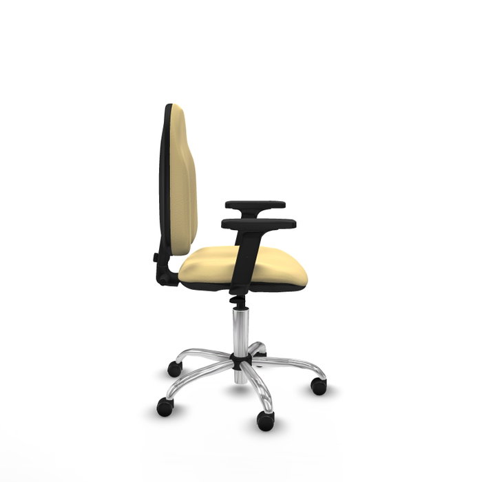 PIQUERAS Y CRESPO Chaise de bureau Algarra, similicuir crème, accoudoirs 2D