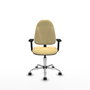 PIQUERAS Y CRESPO Chaise de bureau Algarra, similicuir crème, accoudoirs 2D