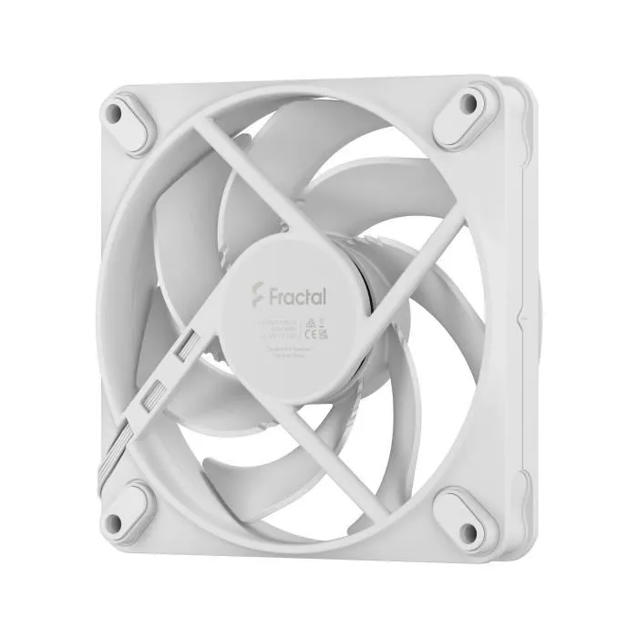 Fractal Design Momentum 12 Ventilateur PC Blanc, Roulement Dynamique Fluide FDB, Contrôle PWM, Réduction du Bruit, 120 mm