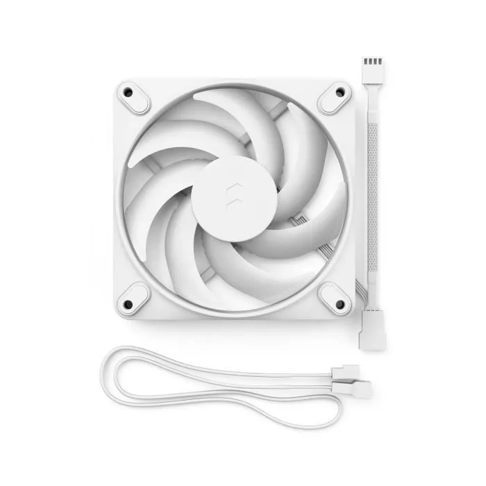 Fractal Design Momentum 12 Ventilateur PC Blanc, Roulement Dynamique Fluide FDB, Contrôle PWM, Réduction du Bruit, 120 mm