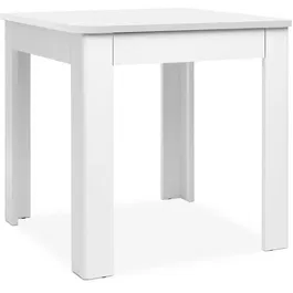 Oslo - Table rectangulaire pour 4 personnes avec tiroir, 80 x 77 x 80 cm, blanc, fabriquée en Union Européenne