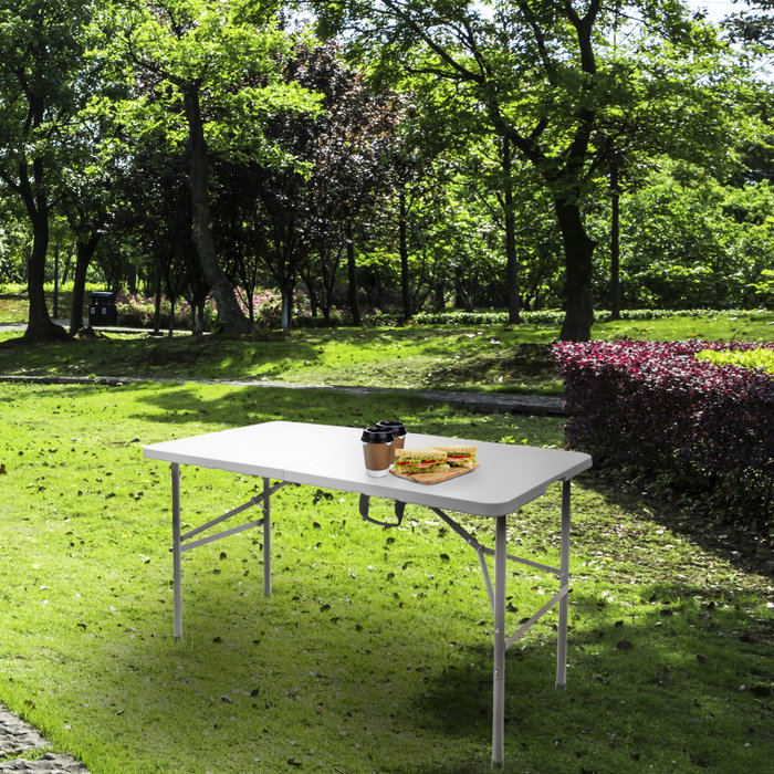 SATURNIA Table Pliante Rectangulaire HDPE Blanc 122x61x74 cm SATURNIA Table Pliante Rectangulaire HDPE Blanc 122x61x74 cm
