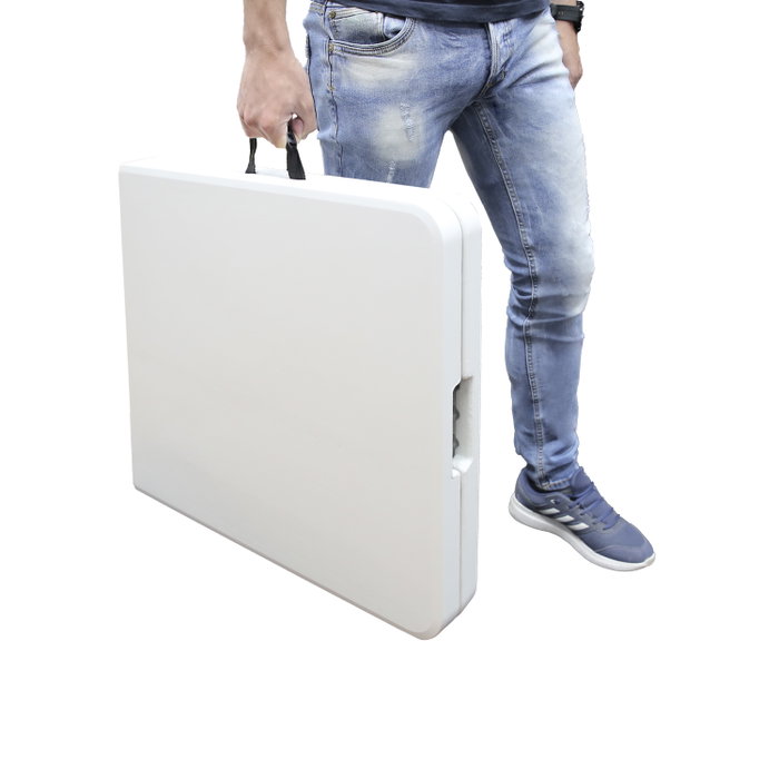 SATURNIA Table Pliante Rectangulaire HDPE Blanc 122x61x74 cm SATURNIA Table Pliante Rectangulaire HDPE Blanc 122x61x74 cm