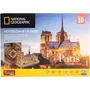 Explora - Puzzle 3D Notre-Dame de Paris - Jeu de construction éducatif - 128 pièces - Dès 8 ans - 35 cm - Livret National Geographic