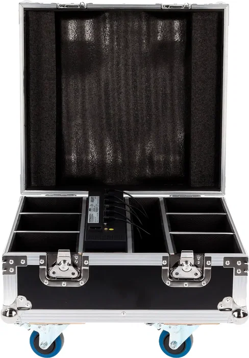 ALGAMLIGHT Flight Case avec chargeur pour 6 Event Par 412 HEX IP, en bois et mousse, 4 roues, 2 poignées