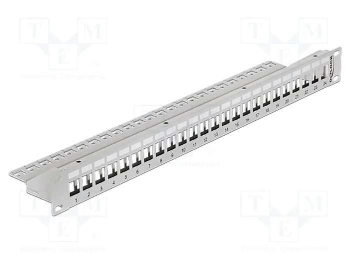 DELOCK Panneau de brassage Keystone 24 ports 19 pouces gris DELOCK Panneau de brassage Keystone 24 ports 19 pouces gris