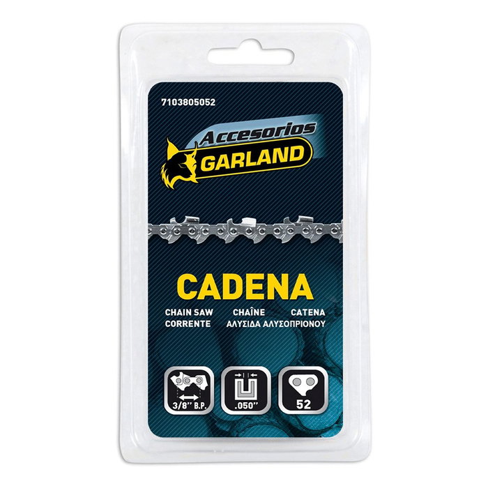 Garland Chaîne de tronçonneuse pour guide 14 pulg / 35 cm, 52 maillons, 3/8 pulg b.p., 1,3 mm Garland Chaîne de tronçonneuse pour guide 14 pulg / 35 cm, 52 maillons, 3/8 pulg b.p., 1,3 mm
