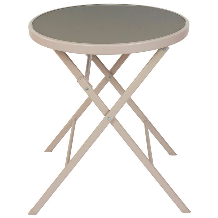 Home Deco Factory Mesa Plegable Beige Elba D.60 Home Deco Factory Mesa Plegable Beige Elba D.60